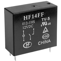 Hongfa Power Relay, 5VDC Coil, 10Amp, 1 Form A Contact, N/A, HF14FF Series