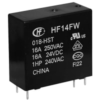 Hongfa 20A, 12VDC, 1 Form C, 530 mW, AgSnO2, plastic sealed, (257)