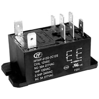 Hongfa Power Relay, 30A, 2 Form C, 24VDC, Quick Connect, AgCdO contacts, Dust protecte