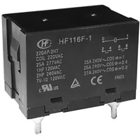 Hongfa Power Relay, 25A, 120VAC, 2 Form A, Flanged, AgSnO2, Class F, Without Capacitor