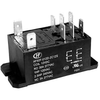 Hongfa Power Relay, 30A, 12VDC, 2 Form C, AgCdO, Dust Protected, Coil Power 1.7W