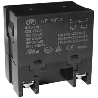 Hongfa Power Relay, 30A, 24VAC, Flanged, AgSnO2, Class B, 3.0mm, Without Capacitor