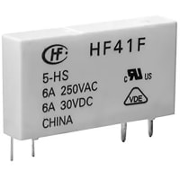 Hongfa Industrial Relay, 24VDC Coil, 6AAmp, 1 Form C Contact, N/A, HF41F Series