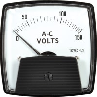 Hoyt Electrical Instrument Works AC Voltmeter, Class 2.0 Accur, 0-150V Range/Scale, Stud Mnt, 69x69mm, Black Case