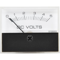 Hoyt Electrical Instrument Works DC Voltmeter, 1.5-in Display, 2-5% Accur., 1/4-in Quick Tabs, 0-5VDC Range/Scale