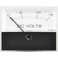 Hoyt Electrical Instrument Works DC Voltmeter, 1.5in Disp, 2-5% Accur, 1/4in Quick Tabs, 15/0/15 VDC Range/Scale