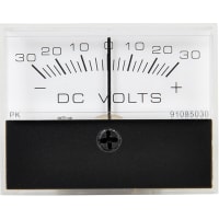 Hoyt Electrical Instrument Works DC Voltmeter, 1.5in Disp, 2-5% Accur, 1/4in Quick Tabs, 30/0/30 VDC Range/Scale