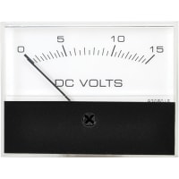 Hoyt Electrical Instrument Works DC Voltmeter, 2.5-in Disp., 2-5% Accur., 1/4-in Quick Tabs, 0-15 VDC Range/Scale