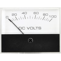 Hoyt Electrical Instrument Works DC Voltmeter, 2.5-in Disp., 2-5% Accur., 1/4-in Quick Tabs, 0-100VDC Range/Scale