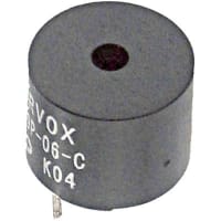 ICC / Intervox Audio Warning Device, Transducer, Electro-Acoustic, Continuous, 5VDC Sup, 30mA, 80dB