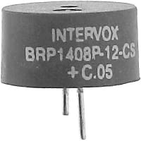 ICC / Intervox Audio Warning Device, Alarm, Piezo, Continuous, 12VDC Sup, 7mA, 80dB, 4000Hz, 2-Pins