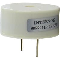 ICC / Intervox Audio Warning Device, Alarm, Piezo, Continuous, 12VDC Sup, 10mA, 90dB, 3700Hz, 2-Pins