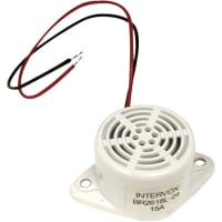 ICC / Intervox Buzzer, DC; 21 mA; 24 VDC; 400 Hz + 100 Hz; -40 to degC; Lead Wire;