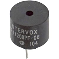 ICC / Intervox Audio Warning Device, Transducer, Electro-Acoustic, Continuous, 5VDC Sup, 40mA, 85dB