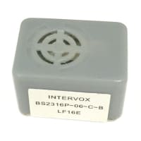 ICC / Intervox Buzzer, DC; 35 mA; 6 VDC; 400 Hz + 50 Hz; -40 to degC; Pin Termination; 23 mm -