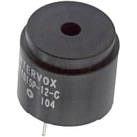 ICC / Intervox Audio Warning Device, Transducer, Electro-Acoustic, Continuous, 12VDC Sup, 30mA, 85dB