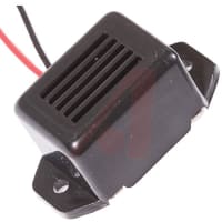 ICC / Intervox Buzzer, DC; 25 mA; 12 VDC; 400 Hz + 50 Hz; -40 to degC; Lead Wire; 17 mm, Black