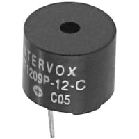 ICC / Intervox Audio Warning Device, Transducer, Electro-Acoustic, Continuous, 12VDC Sup, 30mA, 80dB