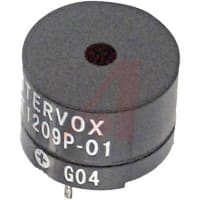 ICC / Intervox Transducer, Acoustic; 40 mA; 1.5 VDC; 2400 Hz; -40 to degC; 2 Pins