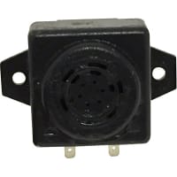 ICC / Intervox Buzzer, DC; 25 mA; 12 VDC; 400 Hz + 50 Hz; -40 to degC; Lead Wire; 17 mm, Black