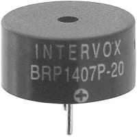 ICC / Intervox Audio Warning Device, Alarm, Piezo, 20V Sup, 80dB, 4096Hz, 2-Pins, External Drive