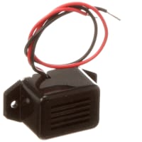 ICC / Intervox Buzzer, DC; 25 mA; 12 VDC; 400 Hz + 50 Hz; -40 to degC; Lead Wire; 17 mm, Black