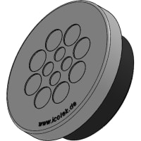 icotek Multi-Membrane Cable Entry Plates, Round, KEL-DPZ 50/12 grey