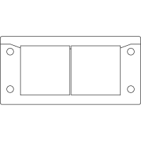 icotek Cable Entry Frames w/Fire Penetration Seals(EN 45545-3), KEL-U 16/2-BS Black