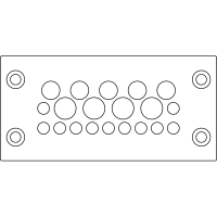 icotek Cable Entry Frames w/Fire Penetration Seals(EN 45545-3), KEL-DPZ 16/20-BS Gray