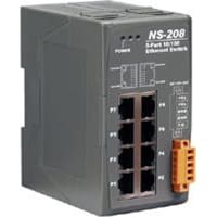 ICP Ethernet Switch, 8 Port, Unmanaged, 12 to 48 VDC, NS-208 Series