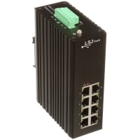 ICP Ethernet Switch, 8 Port, Industrial PoE, Unmanaged, 10 to 58 VDC, LSJ Series