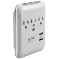 American Power Conversion (APC) APC Essential SurgeArrest 3 Outlet Wall Tap with 5V, 3.4A 2 Port USB Charger