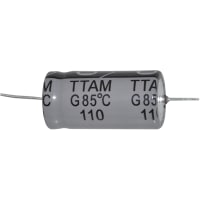 Illinois Capacitor - A Brand of Cornell Dubilier Capacitor, Aluminum Electrolytic, Cap 1000 uF, Tol 20%, Vol-Rtg 50 VDC, Axial