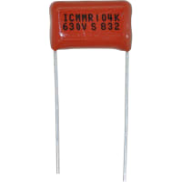 Illinois Capacitor - A Brand of Cornell Dubilier Capacitor, Polyester Film, 0.1 uF, 630 WVDC, +/- 10% @ 1 kHz, +25 C, -40 C