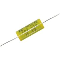 Illinois Capacitor - A Brand of Cornell Dubilier Capacitor, 10 uF, 100 WVDC, 63 VAC, +/-10%, Axial Leaded, 0.01 @ 1000 Hz, 34 mm