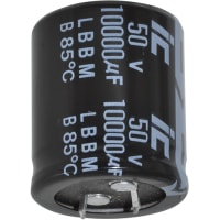 Illinois Capacitor - A Brand of Cornell Dubilier Capacitor, Al Electrolytic, 10000 uF, 50 WVDC, 63 VDC, +/- 20%, Snap-in Mount