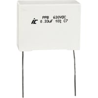 Illinois Capacitor - A Brand of Cornell Dubilier Capacitor, 0.33 uF, 630 WVDC, +/-10, Radial Leaded, 0.03, 100, 000 Megohms (Min.)