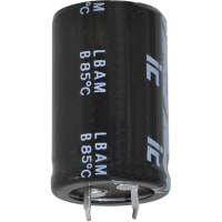 Illinois Capacitor - A Brand of Cornell Dubilier Capacitor, Alum Electrolytic, 0.015 F, 20%, 16 VDC, Snap-In, 22x40 mm, ESR 0.04421 Ohms