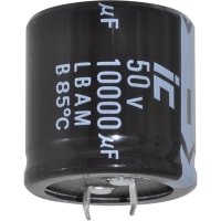 Illinois Capacitor - A Brand of Cornell Dubilier Capacitor, Alum Electrolytic, 0.01 F, 20%, 50 VDC, Snap-In, 35x35 mm, ESR 0.033157 Ohms