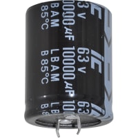 Illinois Capacitor - A Brand of Cornell Dubilier Capacitor, Alum Electrolytic, 0.01 F, 20%, 63 VDC, Snap-In, 35x45 mm, ESR 0.024868 Ohms