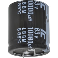 Illinois Capacitor - A Brand of Cornell Dubilier Capacitor;Al Electrolytic;Cap 0.01 F;Tol 20%;Snap-Mount;63V