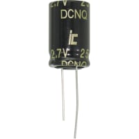 Illinois Capacitor - A Brand of Cornell Dubilier Capacitor, Alum Electrolytic, 25 F, -10, +30%, 2.7 VDC, RadiAluminum, 16x25, Supercap