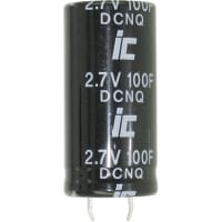 Illinois Capacitor - A Brand of Cornell Dubilier Capacitor, Alum Electrolytic, 100 F, -10, +30%, 2.7 VDC, RadiAluminum, 22x45, Supercap