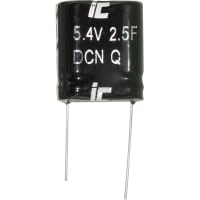 Illinois Capacitor - A Brand of Cornell Dubilier Capacitor, Aluminum Electrolytic, 2.5 F, -10, +30%, 5.4 VDC, RadiAluminum, Supercap