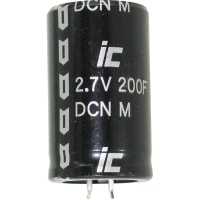 Illinois Capacitor - A Brand of Cornell Dubilier Capacitor, Aluminum Electrolytic, 200 F, 20%, 2.7 VDC, RadiAluminum, 30x50, Supercap