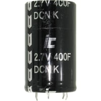 Illinois Capacitor - A Brand of Cornell Dubilier Capacitor, Aluminum Electrolytic, 400 F, 10%, 2.7 VDC, RadiAluminum, 35x62, Supercap