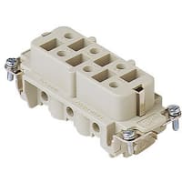 ILME CP series, Female Rectangular Insert, size 77.27, 6 pin, 35 amp, Screw