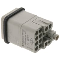 ILME CQ series, Male Rectangular Insert, size 21.21, 12 pin, 10 amp, Crimp