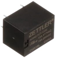 American Zettler, Inc. Miniature PC Board Relay, SPDT, 16A, 12VDC, Through Hole Terminal, AZ942 Series