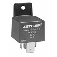 American Zettler, Inc. RELAY, AUTOMOTIVE, MINI-ISO, 80A, SPST-NO, 12VDC, 1 FORM A, SEALED, AZ979 Series